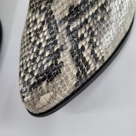 Blondo Black and Cream Snake Print Ankle Booties - Picture 6 of 8